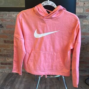 Nike Pink Dri-FIT Hoodie with White Logo